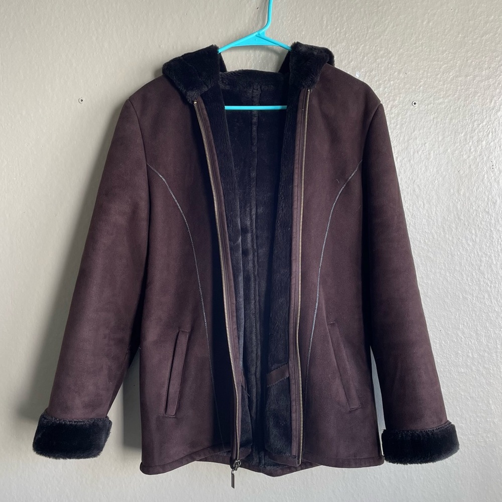 Super Soft Faux Fur Brown Shearling Coat